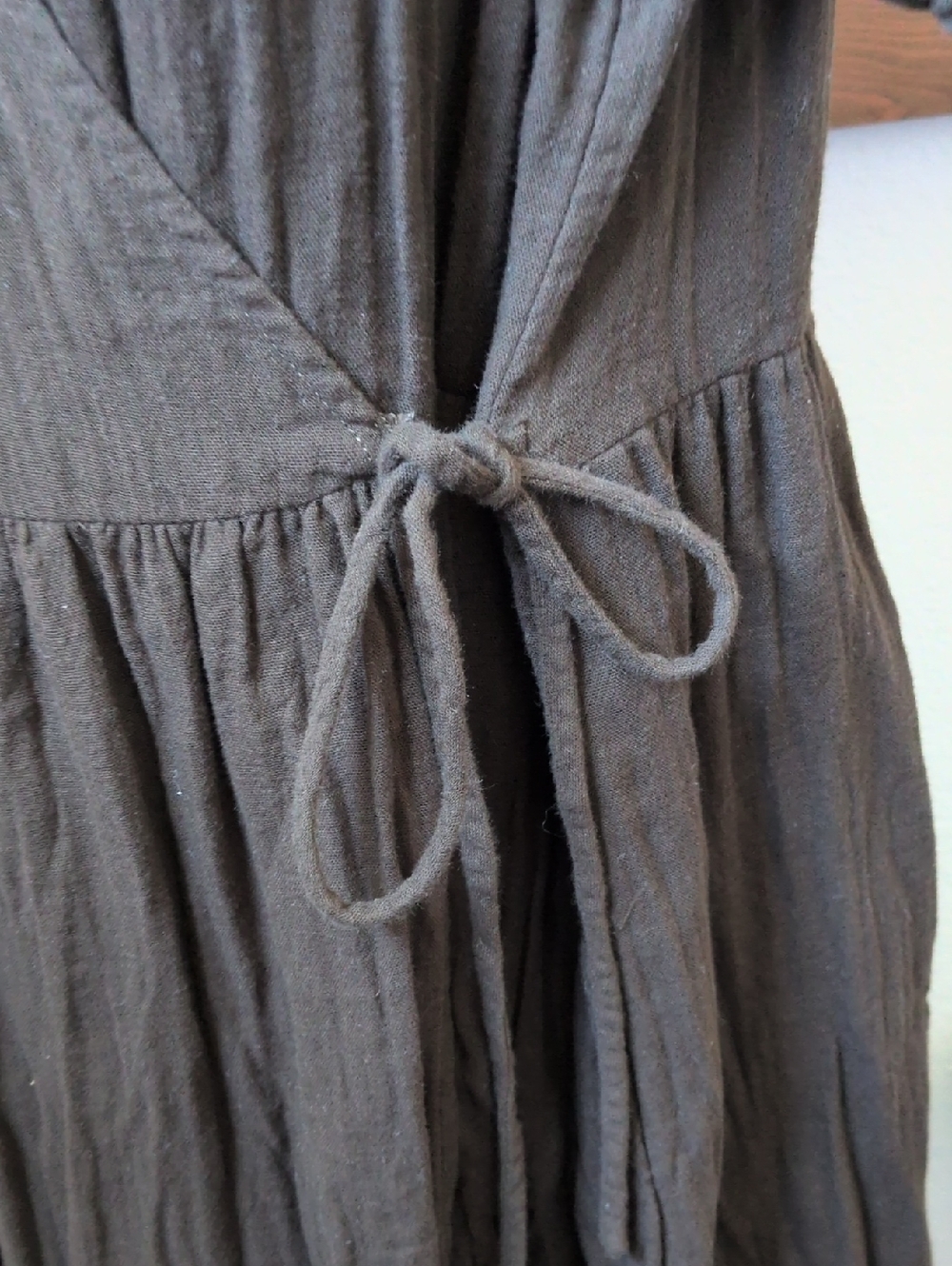 ✨ Neuflora Cotton Wrap Dress In Chocolate Brown Size M - Picture 3 of 11